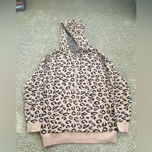 Womens Cheetah Print hoodie sweater